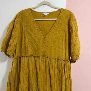 Mustard yellow Time and Tru maxi dress, size XL
